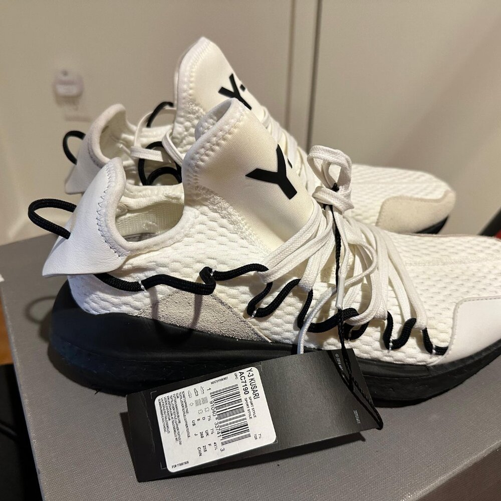 adidas Y-3 Kusari Mens 12 Core White Black AC7190 - Picture 4 of 5